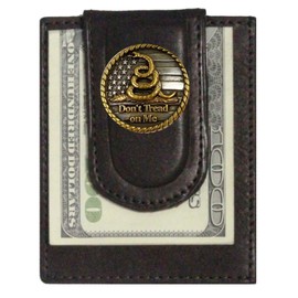 Custom Don't Tread On Me Paul and Taylor Money Clip Wallet Brown