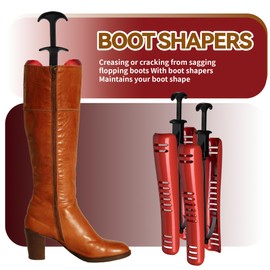 NIANRONGHUA 4 Pairs Boot Stretcher Tree Shapers Calf Stretcher,Shape Holders for Cowboy and Tall Boots Shape (Red)