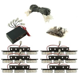 B&F 54 X LED Emergency Vehicle Strobe Lights for Front Grille Deck Warning Light (54 LED, Red)
