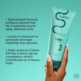 CurlMix Moisturizer for Curly Hair - Travel Size Sample 3.4 oz - Castor Oil Softens & Hydrates Hair - Heavy Hold