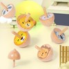 6 Pcs/Set Beech Wood Spinning Tops Toy for Kids, Animal