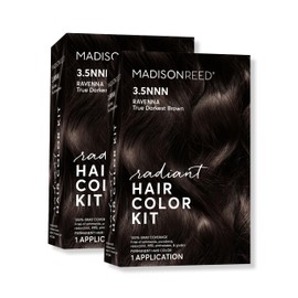 Madison Reed Radiant Hair Color Kit | 3.5NNN Darkest Brown-Black (Ravenna Brown) 100% Maximum Gray Hair Coverage | Permanent Hair Dye for Resistant Grays | PPD-Free & Ammonia-Free |2 Pack