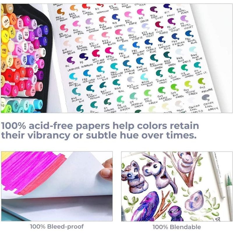 Ohuhu Marker Pads Art Sketchbooks for Markers, 120LB Heavyweight, Acid-Free:_6.9''