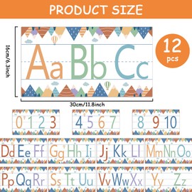 Moving Mountains Alphabet Number Bulletin Board Set Mountains ABC Letters Number 0-10 Cards Cutouts Color Shape Educational Paper Posters for Classroom Wall Valentine Preschool Kindergarten Spring