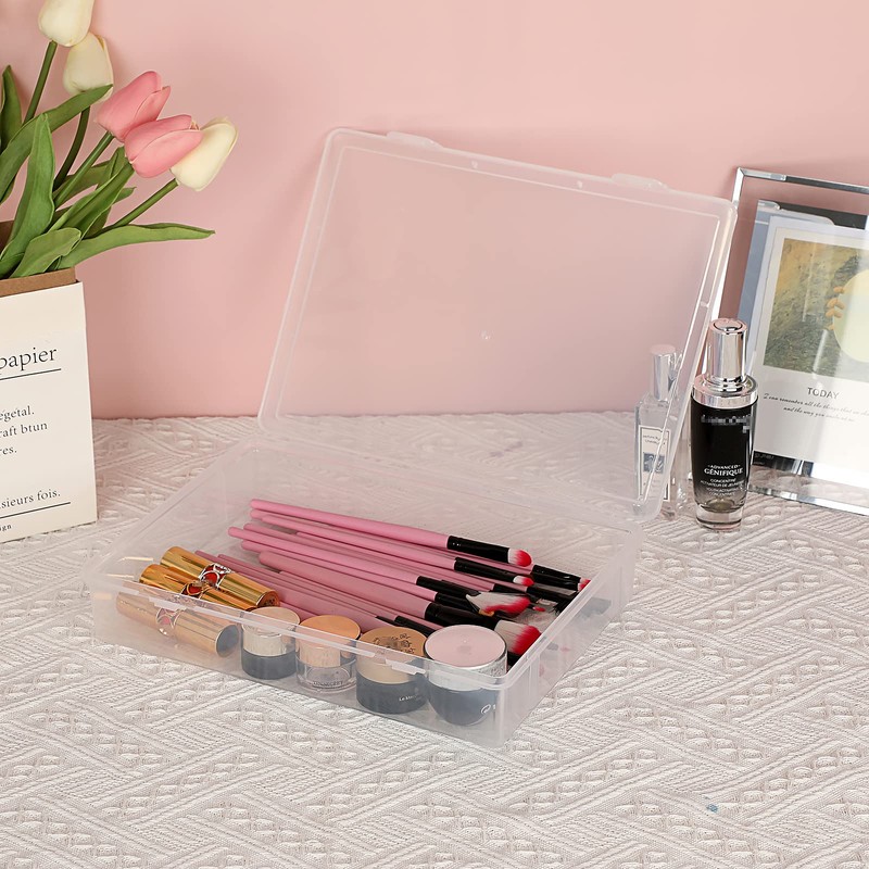 BTSKY 2 PCS Medium Size Clear Stackable Rectangular Storage Box