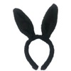 Diadema de Orejas de Conejo Luminosas, Felpa Negra, Talla Única,