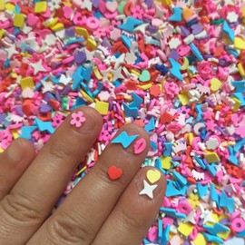 40g Mini Mix Fimo Polymer Slices Lips Stars Art Design Charms Supplies Slices Clay DIY Craft (Mix)