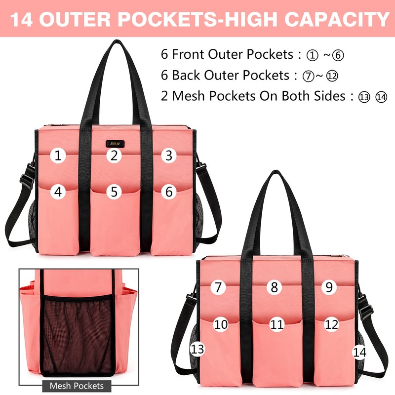 IBFUN - Bolsa de mano con bolsillos de 14/24 con