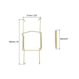 sourcing map 4Pcs Plate Hanger, 6 Inch U Type Zinc Plated Invisible Wall Plate Hangers for Decorative Plates, Gold