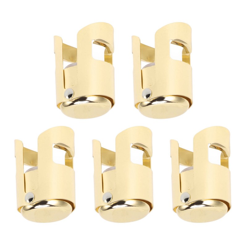 5Pcs Champagne Bottle Stopper Stainless Steel Champagne Sealer Plug Reusable