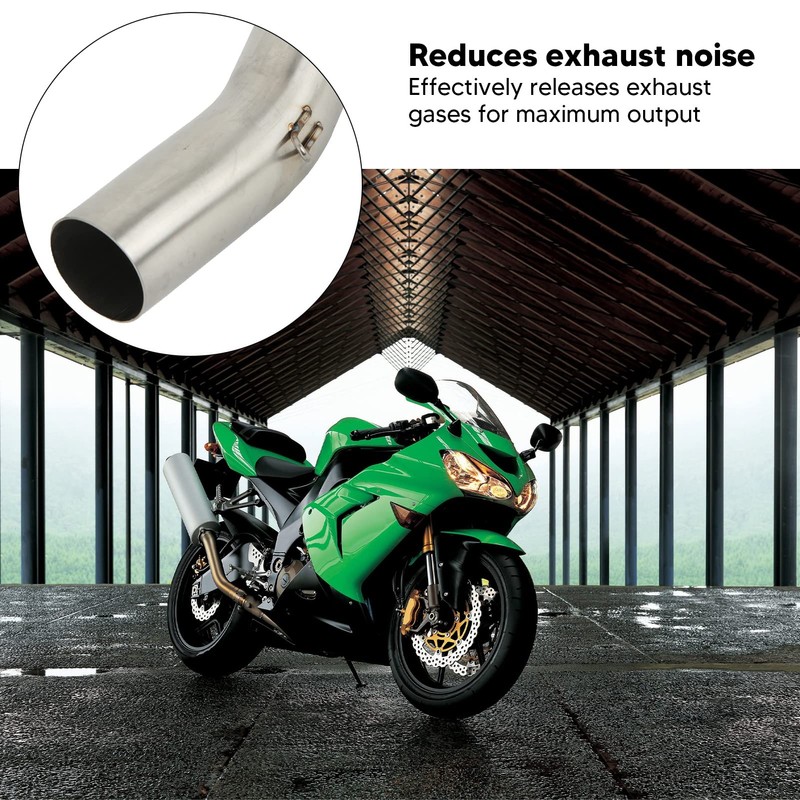 Motorcycle Exhaust Pipe Middle Link Pipe Connector Replacement for ZX10R