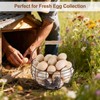 Farmhouse Egg 8'' Basket for Gathering Fresh Eggs, Wire Egg