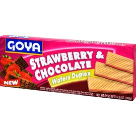 Goya Foods Strawberry & Chocolate Wafers, 4.9 Ounce (Pack of 24)
