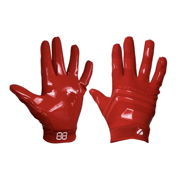 BARNETT FRG-03 professional receiver football gloves, RE, DB, RB RED (XL)