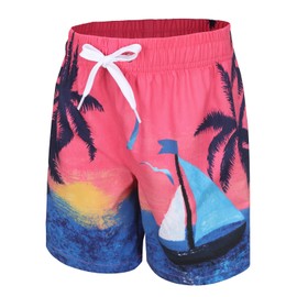 Swimming Trunks Boys Kids Swimming Shorts Quick Drying Board Shorts Hawaii Beach Shorts 5-14 Years, Sailboat