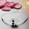 Black Cat Anklet Heart Cat Ankle Bracelets for Women 925