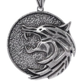 Giditrus Witcher Necklace Medallion - Geralt Wolf Head Pendant, Fantasy Cosplay, 60 cm Chain, Fan Jewelry, Gifts for Men, Women