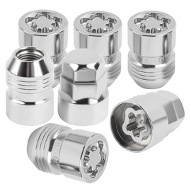 M12×1.25 Wheel Locking Nuts, Height 1.27" Cone Seat Replacement for GR86 EX35 EX37 M56-5 Locks and 2 Key,Anti-Theft Tire Lock nut