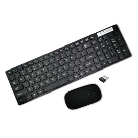Supersonic SC-530KBM Ultra Thin Wireless Keyboard/Mouse Combo, Comfortable Typing, 15° Tilted Angle, 104 Keys, Auto Sleep, 2.4G Wireless Dongle, 33FT Range, Compatible with Android, Windows and Mac