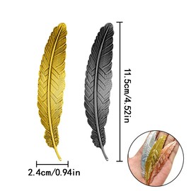WELANE Metal Feather Bookmarks, 6 PCS Vintage Book Tags for Book Lover Gifts, School Supplies, Classroom Prizes (6 Colors)