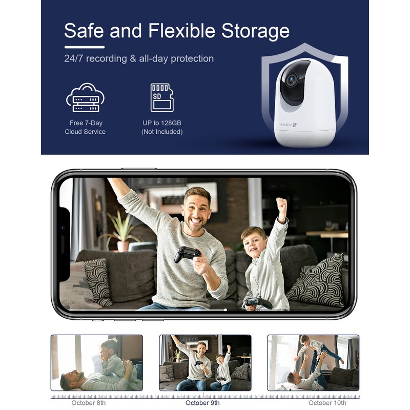 Indoor Security Camera 2K, Pet Camera with Phone App, WiFi