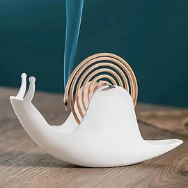 Accddio Incense Holder,Mosquito Coil Holder,Snail Incense Burner Holder,Mosquito Coil Burner of Iron Material for Table Decorations or Gifts (White)