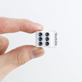 50 Pieces 16 mm Dice Set 6-Sided, Dice Set for Tenzi, Six Sided Standard Dice with Black Dots for Board Games, Dice Games, Table Games (50 Pieces Moonlight Coin Arrondi)