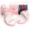 Preserved Flower Rose Necklace Box, Heart Shape Velvet Jewelry Box