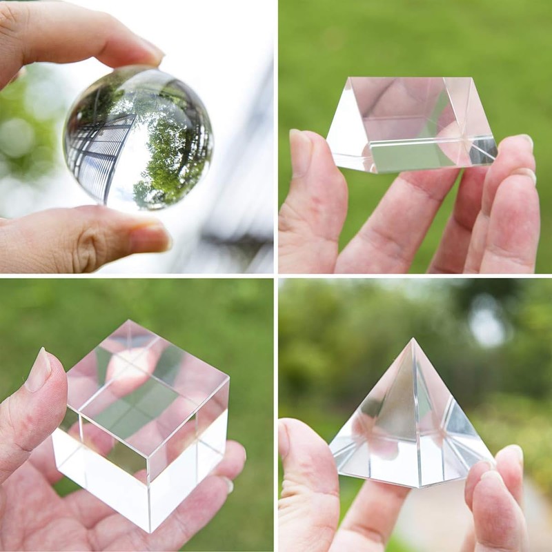 Laroal 4pcs K9 Optical Crystal Photography Prism Set Including 50mm