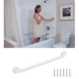 HEALTHCRAFT Easy Mount Grab Bar: ADA-Compliant Stainless-Steel with Concealed Screws, Available in 12-18-24-32-36-42" Inch Sizes (Compatible with Easy Mount Anchor) (18" Inch, Powder Coat White)