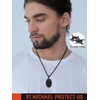 FaithHeart Stainless Steel Saint Michael Necklace for Men Women Archangel