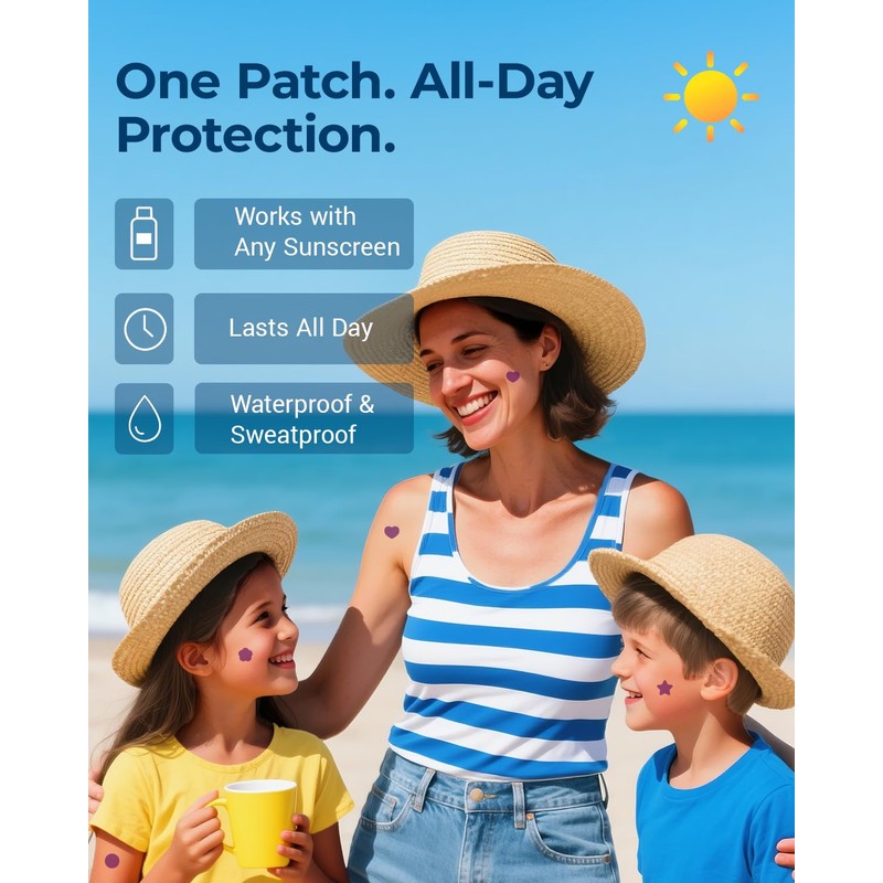 40 Pack UV Detection Stickers for Sunscreen Cute Shape -