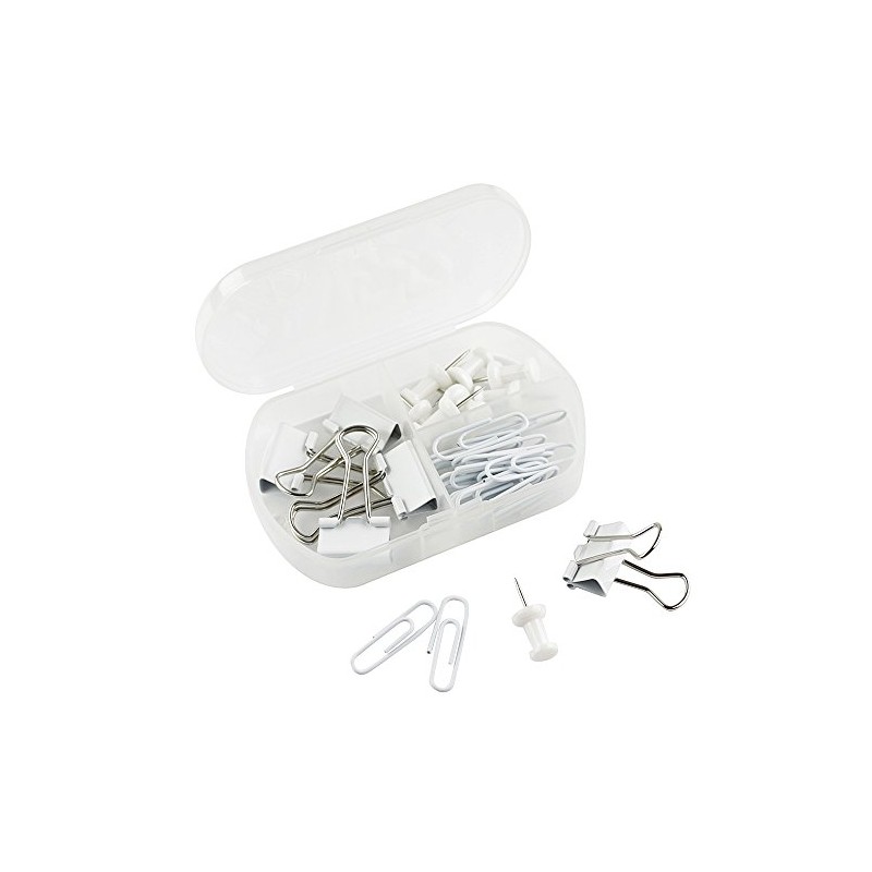 eBuyGB Pack of 1 Stationery Accessory Set, Transparent White