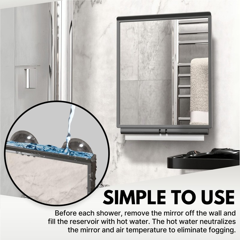 ToiletTree Products Fogless Shower Bathroom Mirror with Squeegee and Travel