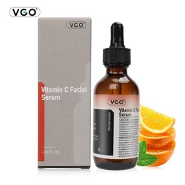 VGO Vitamin C Facial Serum Essence 30ml / 60ml for All Skin Types - Moisturizing, Gentle Acne Cream Cleanser, Skin Facial Essence Skincare Daily - Specification: FC009+FC014