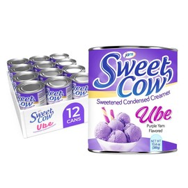 Jans Sweet Cow Ube Condensed Milk, 13.40 oz Sweetened Condensed Creamer - Specification: pack of 12