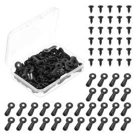 sourcing map 100Pcs Picture Frame Turn Button, Frame Backing Fasteners with 100Pcs Screws, Frame Hardware for Hanging Pictures Photos, Black