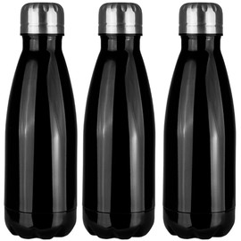 Stainless Steel Drinking Bottle - Set of 3 Bottles - Vacuum Leak-Proof Thermos Flask, Water Bottle BPA Free, Insulated Thermos Flask for Sports, Running, Cycling, Yoga, Hiking and Camping - 300 ml -