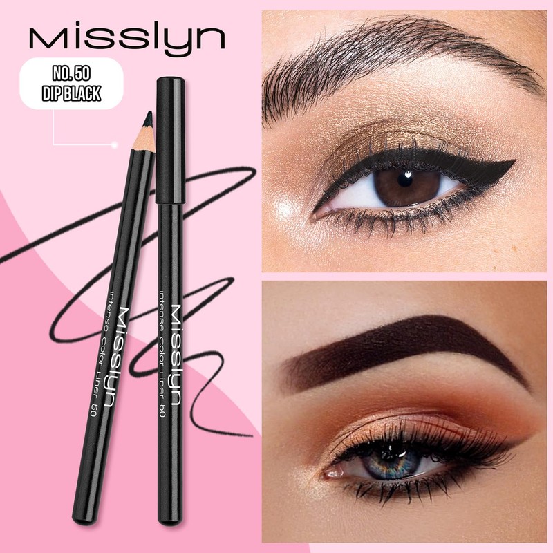 Misslyn Black Eye Pencil without Smudging, 3 Make-Up Pens with