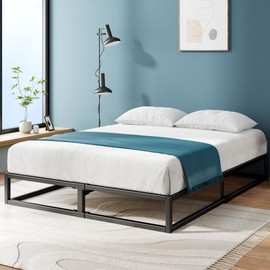 ZINUS Joseph 10 Inch Platform Bed Frame, Wood Slat Support, No Box Spring Needed, Eco Friendly WonderBox(TM) Packaging, Easy Assembly, Black, Queen