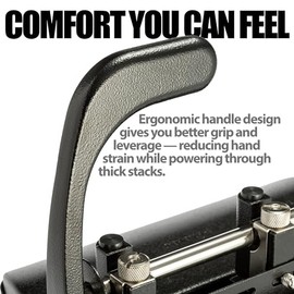 Officemate 90078 Heavy Duty Adjustable 2-3 Hole Punch with Lever Handle, 32-Sheet Capacity, black