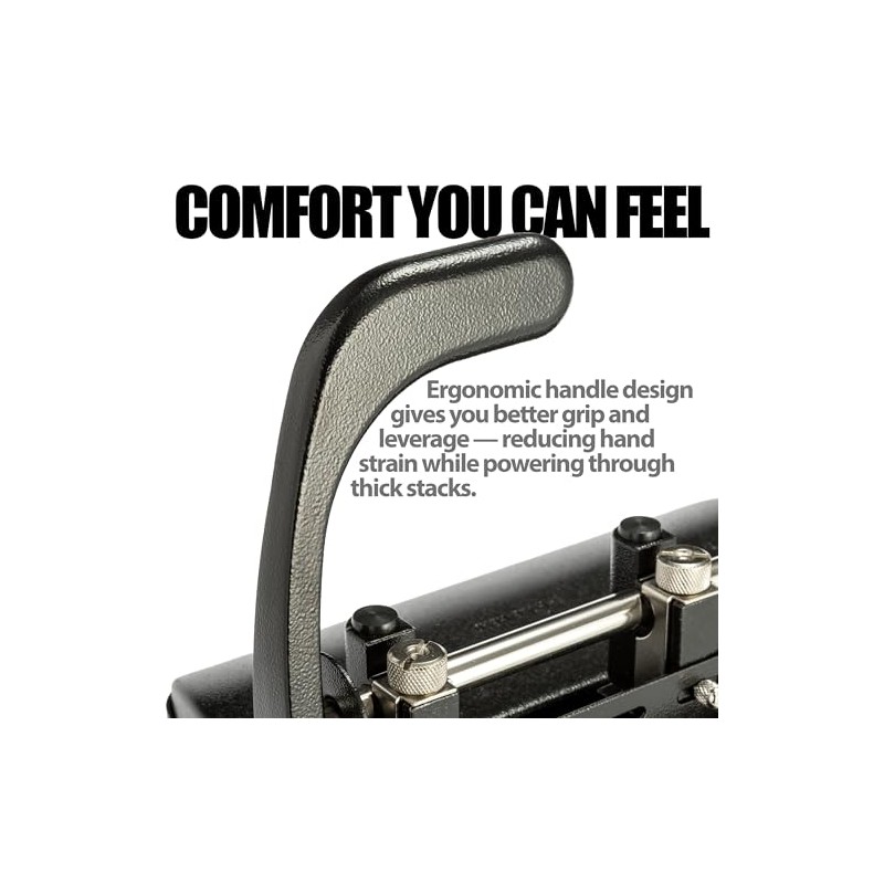Officemate 90078 Heavy Duty Adjustable 2-3 Hole Punch with Lever