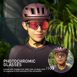 KAPVOE Photochromic Cycling Glasses Men Women Clear Mountain Bike Sunglasses MTB Bicycle Riding Sports Triathlon Running
