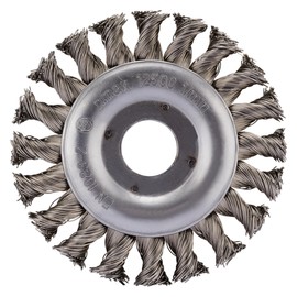 RHODIUS ERBZ | 1 Piece Diameter 125 mm Disc Brush Stainless Steel | Braided Wire 0.5 mm, Wire Brush Angle Grinder, Cleaning Brush, Round Brush