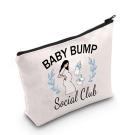 Pregnancy Gift Baby Bump Social Club Cosmetic Bag Expecting Mom Gift (Baby Bump Social CA Bag)