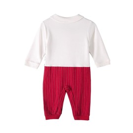 Lito Angels Baby Boys Tuxedo Romper One-Piece Gentleman Bodysuit Formal Outfit with Bowtie Age 3-6 Months, Red