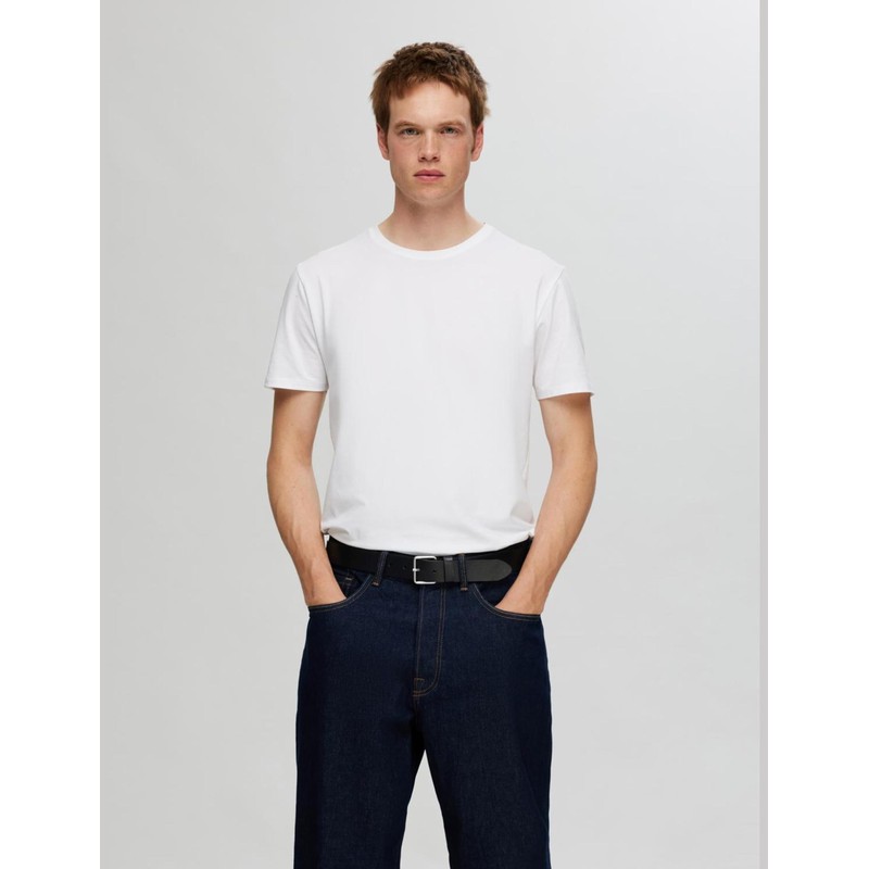 SELECTED HOMME Male Leather Belt, black