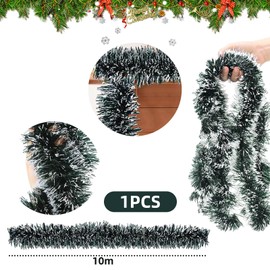 Ajuanbazha 10 m Christmas Garland, Christmas Tree Garland, Christmas Decoration, Fir Garland, Hanging Decoration for Home, Stairs, Fireplace, Indoor, Outdoor (10 m)