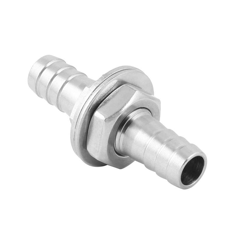 Metaland Stainless Steel 3/8" Hose Barb Bulkhead Fitting Thru-Bulk Straight
