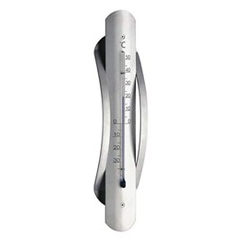 TFA Dostmann Analoges Innen-Außen-Thermometer, wetterfest, aus Aluminium, L 67 x B 24 x H 290 mm, Silber